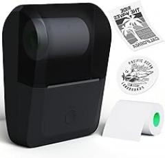 PeriPage 2 Inch Label Maker Machine, Bluethooth Portable Thermal Label Printer for Small Business,Clothing, Logo, Sticker Printer for Phones & PC（Grey）