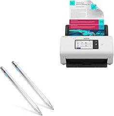 BoxWave Stylus Pen Compatible with Brother ADS-4700W - AccuPoint Active Stylus (2-Pack), Electronic Stylus with Ultra Fine Tip - Metallic Silver