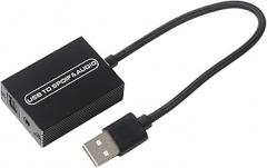 Audio Adapter Converter USB to 3.5mm and Optical for PS5, PC - 2.1 Channel Digital to Analog Adapter, Compatible with Sound Systems and Headphones - Aluminum Housing(0.2 meters)