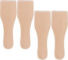 Milisten 4pcs Small Wooden Spatula Set Butter Scrapers Non-stick Baking Cream Scrapers Pizza Turner Kitchen Cooking Tools for Cake Decorating and Bbq Use