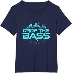 Generic Drop The Bass DJs for Men Electronic Music Equalizer T-Shirt, Women's Plus, Navy Blue, 4X