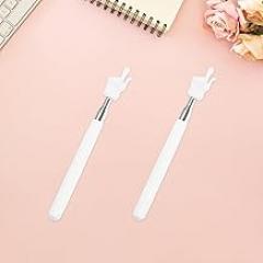 2 Pcs Telescopic Teacher Pointer Finger, Retractable Hand Pointer Teacher Pointers for Classroom, Mini Extendable Pointer Finger Pointer Stick Elementary School Kindergarten Teacher Supplies (White)