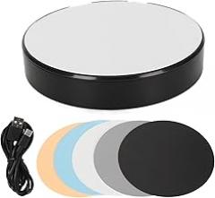 Motorized Rotating Display Stand 360 Degree, Electronic Turntable Display Stand with White Light, 5kg Load Capacity, Quiet Motor for Photography Product Showcase