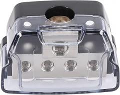 Distribution Block Junction Box Zinc Alloy 1/0 Gauge In to 4 x 4 Gauge Out SPDP-1044 for Mini Series Car Audio Power Cable Wiring