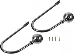 Milisten 2pcs Black Metal Curtain Wall Holdbacks Hooks Decorative Drapery Tieback Holders for Window Curtains for Home Window Treatment