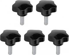 5Pcs Knob Bolt Lathe Hand Grip Twist Knob Nut Screw FiveStar Plum Locking Handlefor Mechanical Electronic Equipment M10x50x30