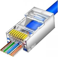 RJ45 Connector, Cat6 Cat6a 30u Plated Shielded Modular OD 1.1mm, OD 1.2mm(OD 1.1mm,50PCS)