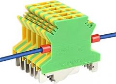 5Pcs USLKG-2.5/3/5/6/10N Terminal Blocks Two-Color Ground Wire Connector UK 34A-101A 800V Track Copper Conductor Electronic Wiring(USLKG2.5)