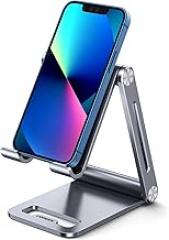 UGREEN Phone Stand for Desk Cell Phone Holder Adjustable Compatible with iPhone 17 Air/16/15/14/13 Pro Max/12 Mini/11/XS Max/XR/X/Nintendo Switch, Aluminum Metal Desktop Stand Portable, Space Grey
