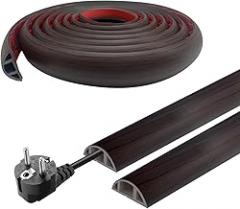 Floor Cord Cover Wood Grain Cable Cavity 0.5inx0.3in Self Adhesive Cord Hider Floor (3.3ft) Floor Cable Management Power,Floor Electric Cord Covers for Home,Office,Garage,Offices, Gym, Exhibitions