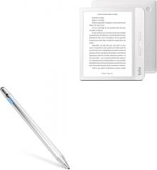 BoxWave Stylus Pen Compatible with Kobo Libra H2O - AccuPoint Active Stylus, Electronic Stylus with Ultra Fine Tip - Metallic Silver