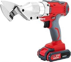 21V Cordless Sheet Metal Shear, 360°Pivoting Head Heavy Duty Electric Tin Snips Cutter Scissor, Brushless Cordless Metal Shear, Sheet Metal Cutter for Cutting of Iron, Aluminum