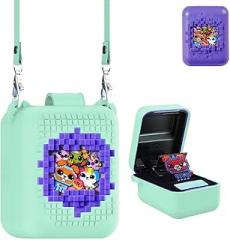 Silicone Case for Bitzee Interactive Toy Digital Pet, Protective Skin Cover for Bitzee Virtual Electronic Pets Accessories with Lanyard,Scratch Shock Protection,Green