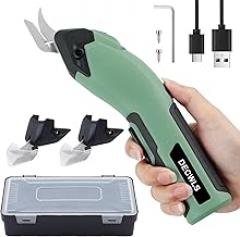Cordless Electric Scissors for Fabric, 4V Rechargeable Cardboard Scissors with 3 Replaceable Sharp Blades, Electric Shears for Cutting Fabric, Cardboard, Carpet, Leather, Felt