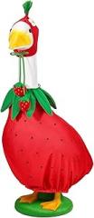 Strawberry Porch Goose Outfits Strawberry Goose Clothes for Outdoor Garden Yard Patio Lawn Goose Statue