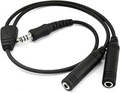 AIRVOICE General Aviation GA Plugs to Helicopter Adapter, GA Twin-Plug PJ-068 PJ-055 to U174 Helicopter Plug Adapter, Black