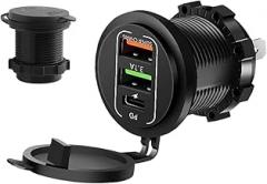 Double Port Charger, Fast Charging Adapter, 2.11x1.38x1.38 Inches Car Plug with USB Output, Compact Power Device, Vehicle Accessory with Safe Use, Electronics Gear for Truck and RV