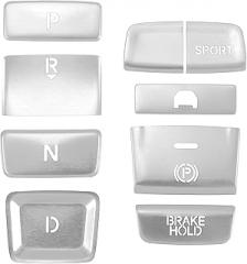 Gear Shift Switch Panel Electronic Handbrake Button Cover Trim for Honda Accord 2018-2022 Hybrid Version Silver Tone (Set of 9)