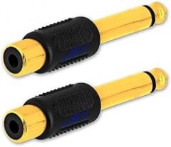 2pcs Female RCA Phono to Male 1/4