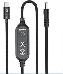 to DC5.5mm 100W Fast Charging Cable 5V-20V Adjustable Power Supply for Laptops & Electronics USB C Adapter