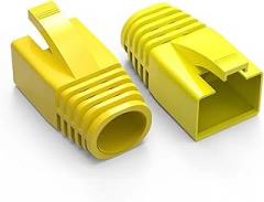 50PCS RJ45 Ethernet Cable Strain Relief Sleeve Cable Connector Cover for CAT8 CAT7 CAT6A (Outer Diameter: 7.0mm~8.5mm)(OD 8.0mm,Yellow)