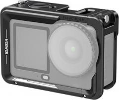 NEEWER Camera Cage for Osmo Action 6, Lightweight Metal Video Rig Stabilizer with Cold Shoe & 1/4