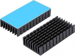 2Pcs 25mm Heatsink 50x25x10mm/ 2 x 1x 0.4 inch with Thermal Conductive Tape, Cooler Aluminum Heat Sink for Cooling DIY Electronics USB WiFi Router Mini-SATA PCB Device (50mmx25mmx10mm)