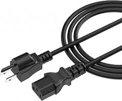 Kado 0.8m 3 Prong AC Power Cord, 2.6 Feet 125 Volts 10 Amps Power Cable for Electronics, Dekstop PC, TV, Computer, Printer, Radio, Monitor, Sceptre, Samsung, Dell, Panasonic, Vizio, LG, Asus