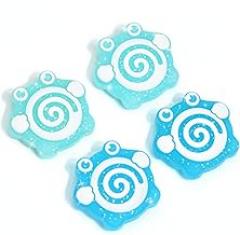 DLseego Thumb Grips Caps Design for Switch/Switch lite/Switch OLED Console, Soft Silicone Joycon Analog Controller Protective Anti-Slip Covers 4PCS Button Joy Con Joystick Caps Frogs - Blue White