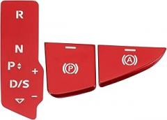 Gear Shift Electronic Handbrake Panel Button Switch Cover for A5 A4L 2020-2024 Center Console Interior Trim Styling Button Cap Decor Red 1 Set