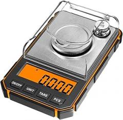Load Cell, 50g 0.001g Digital Scale Portable Mini Electronic Scale Precision Professional Pocket Milligram Scale 50g Calibration Weights for Scale(Orange)