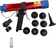 Walfront Pneumatic Glass Glue Caulk Guns Cement Glass Glue Aluminum Alloy Caulking Applicator with Piston Push Method for Solar Electronic Appliances (European Style)