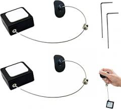 2pcs Retractable Remote Control Tether, 3.28Ft Adjustable Remote Control Security Lanyard Lock with Cable Leash Length Clasp for TV, Gaming Controller, Tablets, Showroom, Electronic Devices