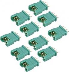 Fafeicy 10Pcs 13.030 + 10Pcs 13.031 MPX Green Hexagonal Plug Copper Gold Plated Nylon Injection Model Battery Connector for Electronic Equipment