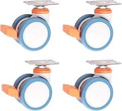 Heavy Duty Double s,3 Inch Medical s,Polyurethane Swivel Caster,Furniture Caster,for Hospital Trolley Electronic Equipment,Top Plate Fitting,4Pcs(Brake)