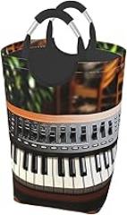 Laundry Basket Freestanding Laundry Hamper Electronic keyboard Collapsible Clothes Baskets Waterproof Tall Dirty Clothes Hamper for Dorm Bathroom Laundry Room Storage Washing Bin