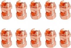 10Pcs Split Bolt Connector, Grounding Split Bolt Connector Split Bolt Connector for Complete Earth on Bare Wires TJ-16