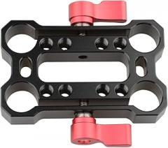 CAMVATE 15mm Rod Offset Raiser Clamp for Shoulder Rig Railblock System(Red Thumbscrew) - 1689
