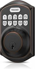 TEEHO TE001 Keyless Entry Door Lock with Keypad - Smart Deadbolt Lock for Front Door with 2 Keys - Auto Lock - Easy Installation - Oil-Rubbed Bronze