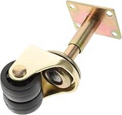 Cabilock Strong Stability Nylon Double Wheel Piano Casters with Metal Support High Bearing Gravity Replacement Parts for Upright and Electronic Pianos Golden Finish Non Scratch Wheels