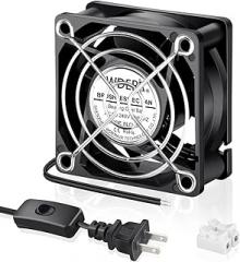 EC 60mm x 25mm Mini Muffin Fan Axial AC 110v 120v 220v 240v Dual Ball for DIY Small Electronic Equipment Cooling Doorways Ventilation Exhaust Projects