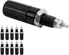 Hyuduo Good Transmission Performance Good Performance Durability Copper 4.00mm Banana Jack Socket Plug Resistance Insulation Banana Plug for Electronic Equipment (Black)