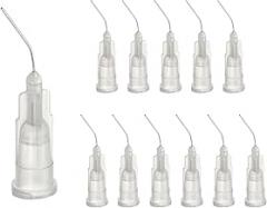 uxcell 12 Pcs Pre Bent Dispensing Needle Tips, 27 Gauge Stainless Steel 45 Degrees Bent Dispensing Tips 0.5