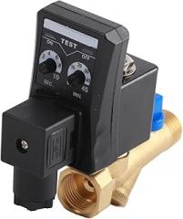 G1/2 DN15 Automatic Electronic Timer Drain Valve for Air Compressor Condensate Water Management, Adjustable Discharge Interval 0.5-45min, AC 230V or 110V, Compact Integrated
