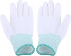 Estink 1 Pair Anti Static Gloves, Nylon Fiber PU Coated, Comfortable Antiskid Work Gloves for Electronics Repair and Assembly (M Green)
