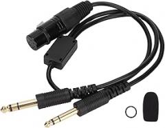ASHATA Aviation Headphone Adapter Cable for XLR 5 Pin to GA Dual Plug, XLR to GA Dual Plug 5 Pin Headset Adapter Cable