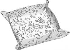 Leather Storage Tray for Jewelry Decoration, Table Storage of Small Objects, Dresser Storage Tray, Stylish and Unique Table Storage Box Electronic Media