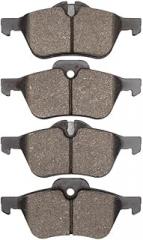 KarParts360 For Mini Cooper 2002-2008 Disc Brake Pads | Low Metallic Friction | Electronic Pad Wear Sensor | 58.7mm/2.31in Inner Height | 140.4mm/5.53in Inner Width | 59.7mm/2.35in Outer Height