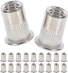 70pcs M5 Stainless Steel Flat Head Threaded Rivet Nuts Insert Set for Mechanical Equipment Furniture Electronics Industrial Use