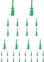 30-Pack Small Test Hooks - Single Hook Clips for Circuit Boards, Electronics Testing & Wire Connections (Green,30)